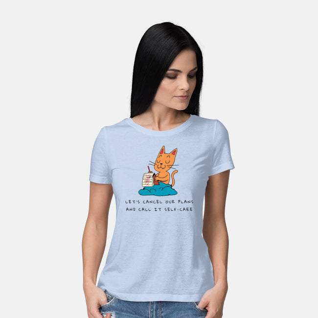 Let's Cancel Our Plans-Womens-Basic-Tee-FunkVampire