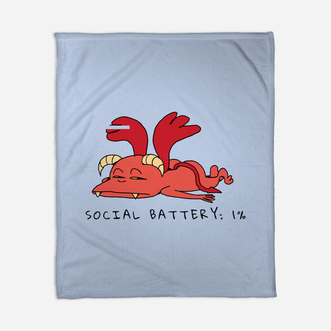 Social Battery Running Low-None-Fleece-Blanket-FunkVampire