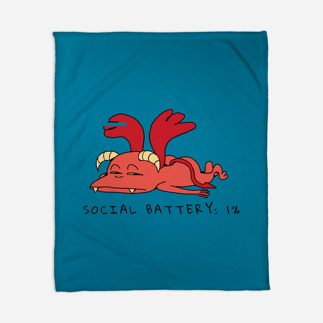 Social Battery Running Low-None-Fleece-Blanket-FunkVampire