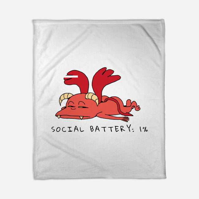 Social Battery Running Low-None-Fleece-Blanket-FunkVampire