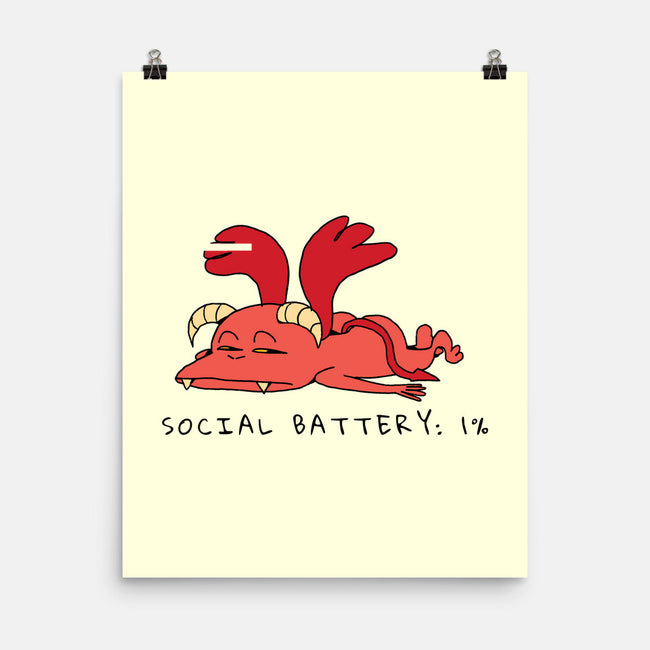 Social Battery Running Low-None-Matte-Poster-FunkVampire