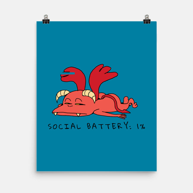 Social Battery Running Low-None-Matte-Poster-FunkVampire