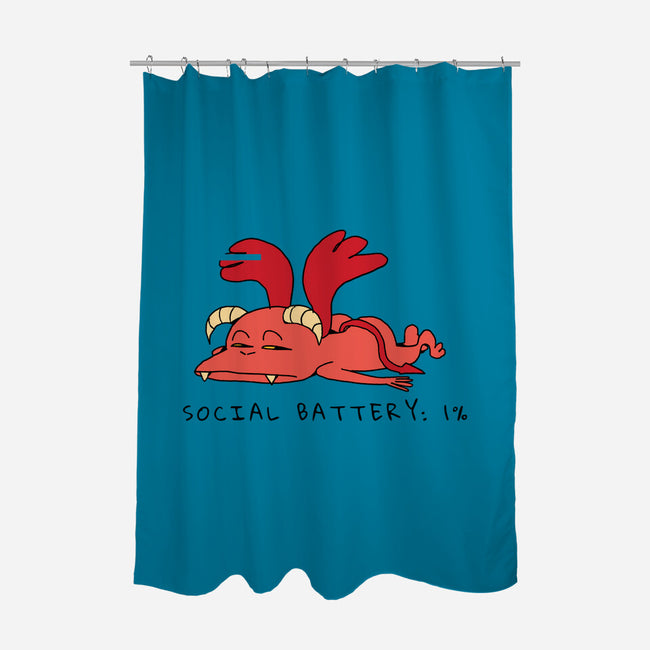 Social Battery Running Low-None-Polyester-Shower Curtain-FunkVampire