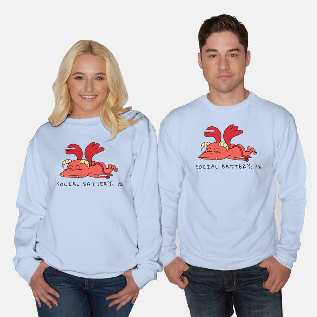 Social Battery Running Low-Unisex-Crew Neck-Sweatshirt-FunkVampire