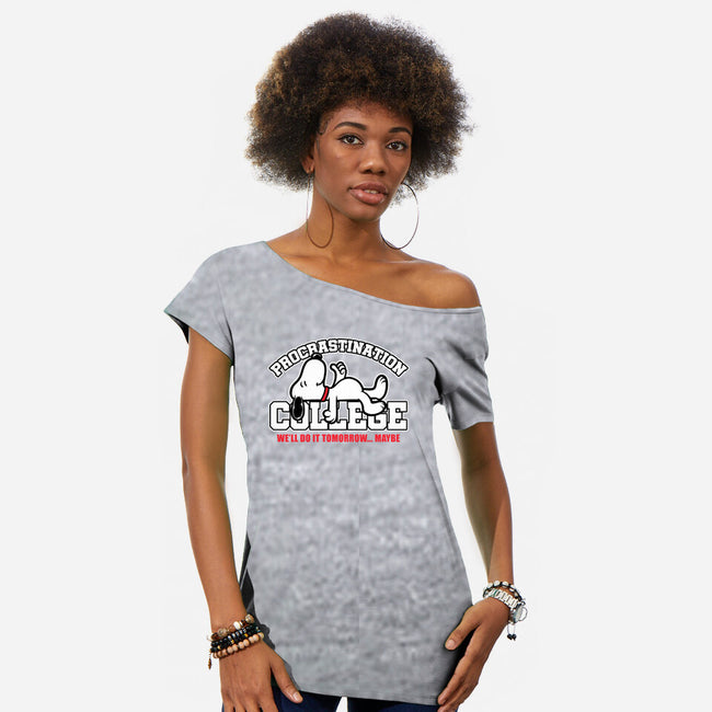 Procrastination University-Womens-Off Shoulder-Tee-Studio Mootant