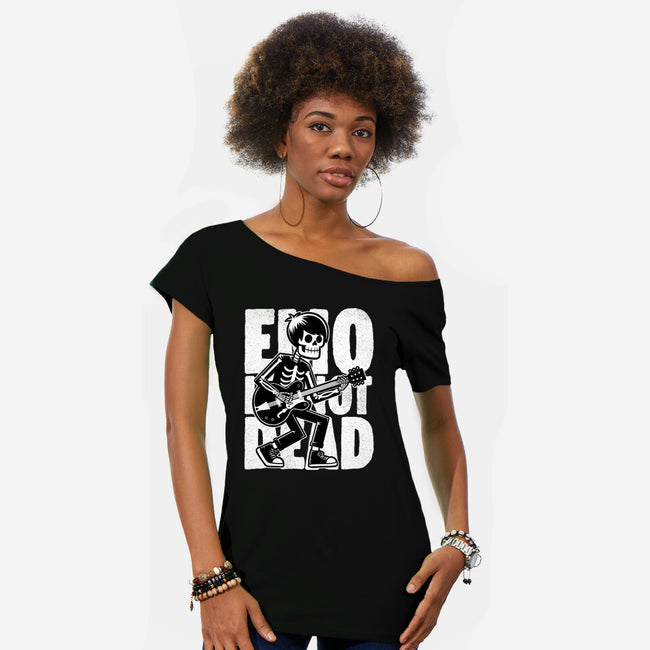 Emo Is Not Dead-Womens-Off Shoulder-Tee-Studio Mootant