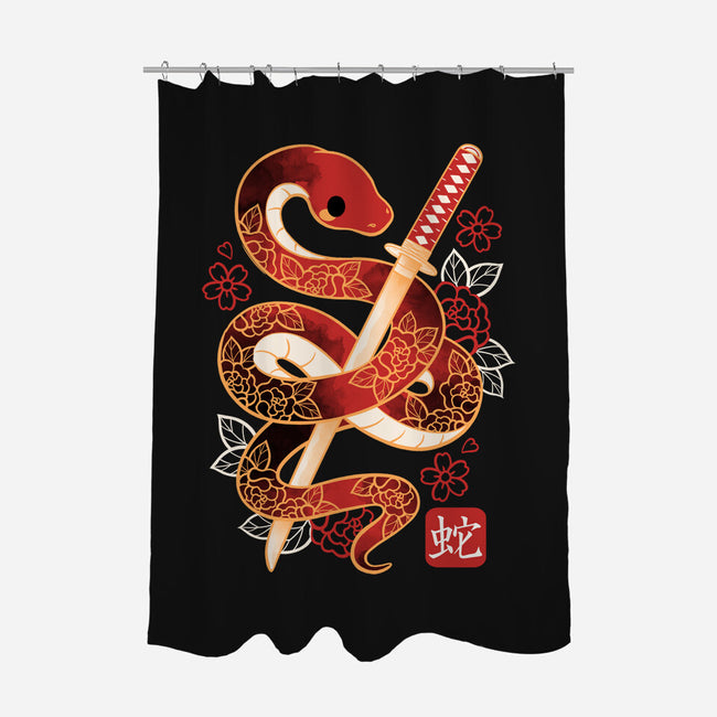 Chinese Cute Year Of The Snake-None-Polyester-Shower Curtain-NemiMakeit