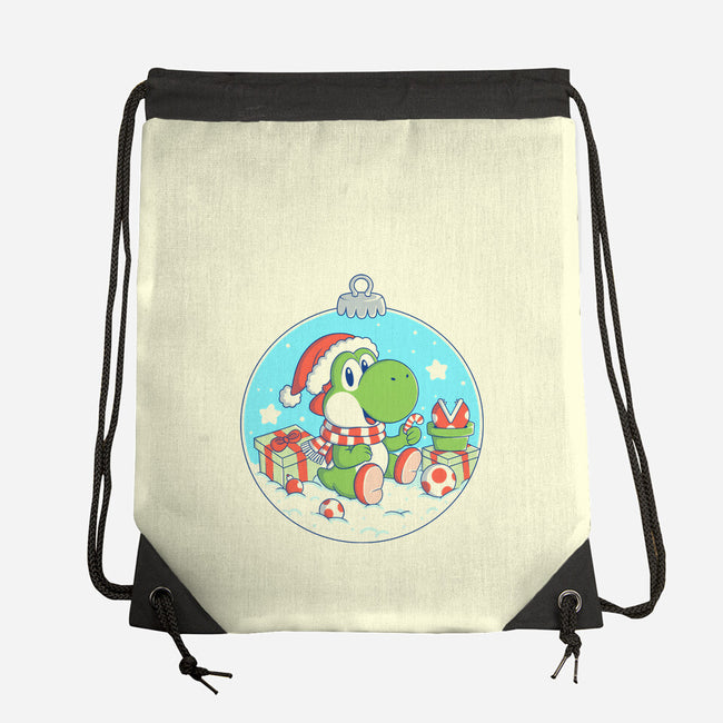 Dino Christmas-None-Drawstring-Bag-Eoli Studio