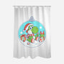 Dino Christmas-None-Polyester-Shower Curtain-Eoli Studio