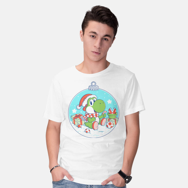 Dino Christmas-Mens-Basic-Tee-Eoli Studio