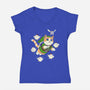 The Legend Of The Cat-Womens-V-Neck-Tee-Eoli Studio