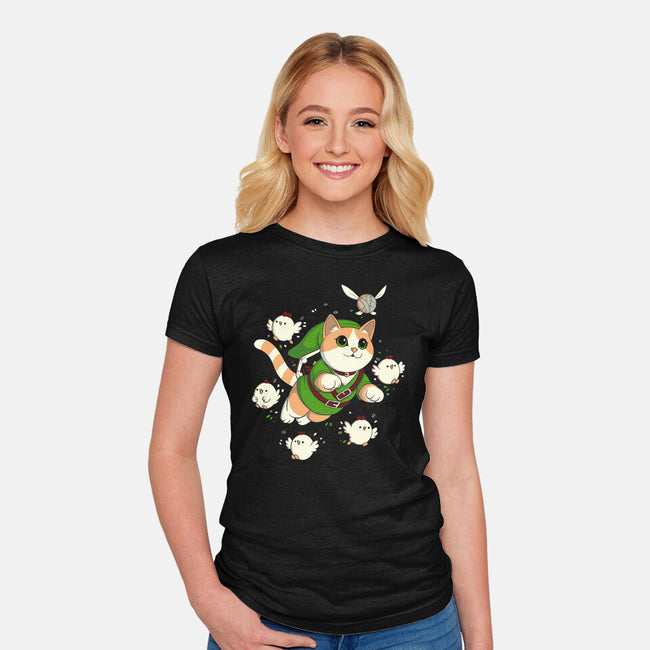 The Legend Of The Cat-Womens-Fitted-Tee-Eoli Studio