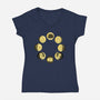 Moon Cat Phase-Womens-V-Neck-Tee-Vallina84