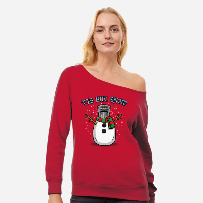 Tis But Snow-Womens-Off Shoulder-Sweatshirt-Boggs Nicolas