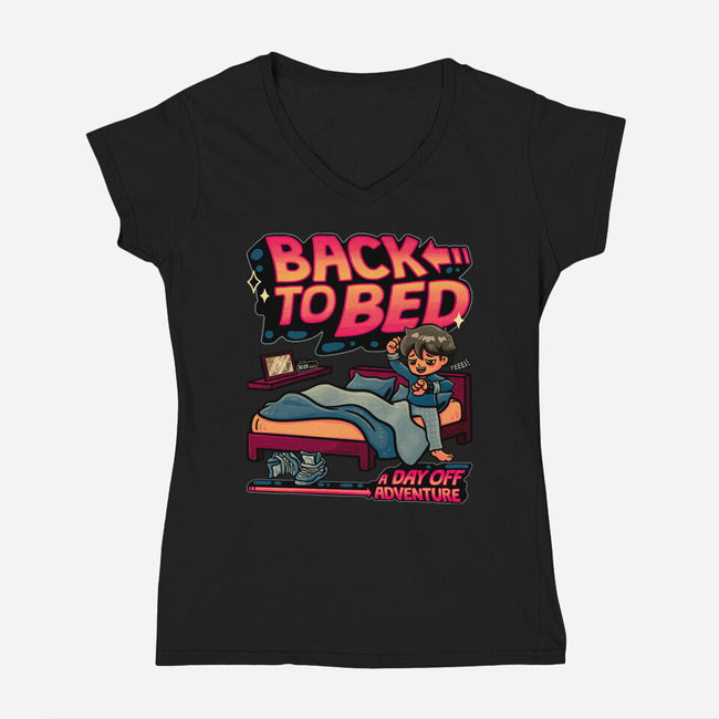 Back To Bed-Womens-V-Neck-Tee-teesgeex