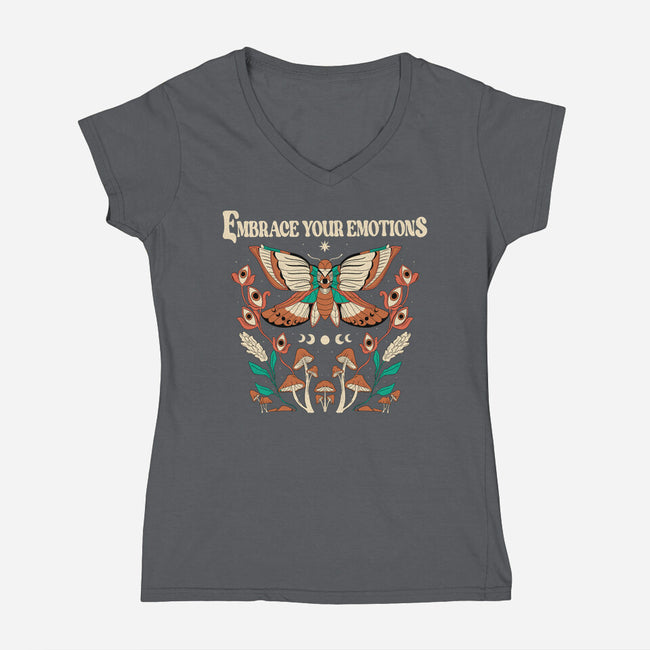 Embrace Your Emotions-Womens-V-Neck-Tee-yumie