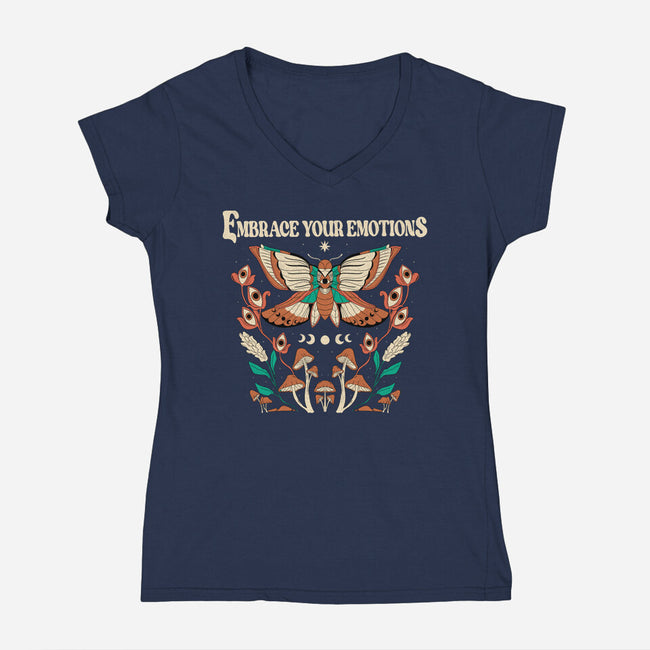 Embrace Your Emotions-Womens-V-Neck-Tee-yumie