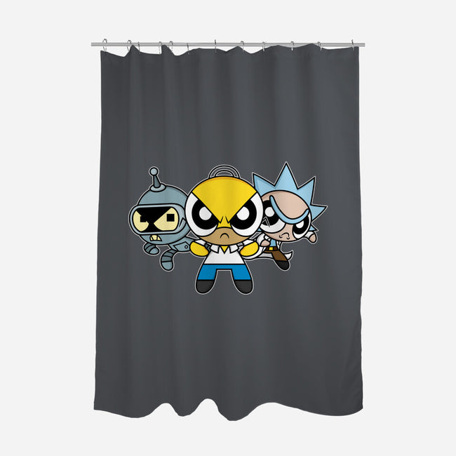 The Powerpuff Drinkers-None-Polyester-Shower Curtain-Barbadifuoco