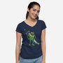 Frog Strife-Womens-V-Neck-Tee-Henrique Torres