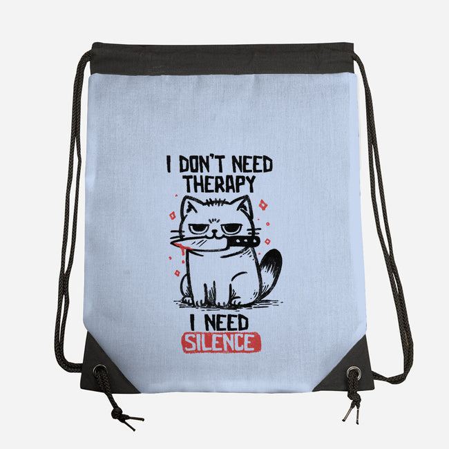 I Don't Need Therapy I Need Silence-None-Drawstring-Bag-koalastudio