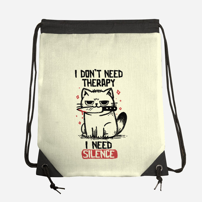 I Don't Need Therapy I Need Silence-None-Drawstring-Bag-koalastudio