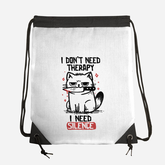 I Don't Need Therapy I Need Silence-None-Drawstring-Bag-koalastudio