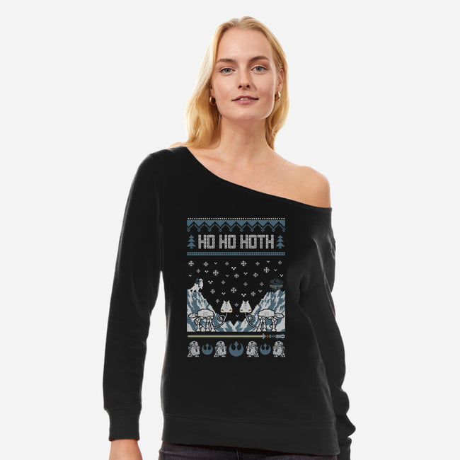 Ho Ho Hoth-Womens-Off Shoulder-Sweatshirt-Arinesart