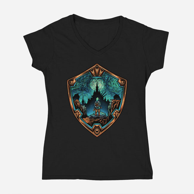 Destiny In The Horizon-Womens-V-Neck-Tee-glitchygorilla