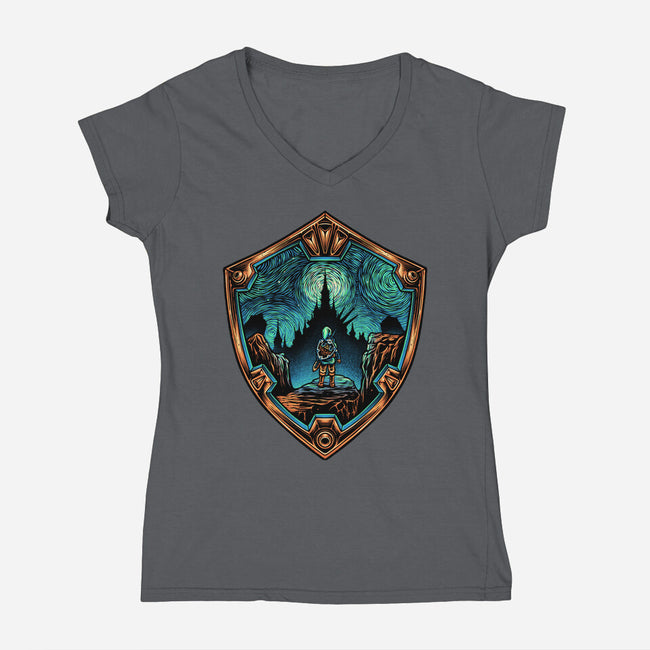 Destiny In The Horizon-Womens-V-Neck-Tee-glitchygorilla