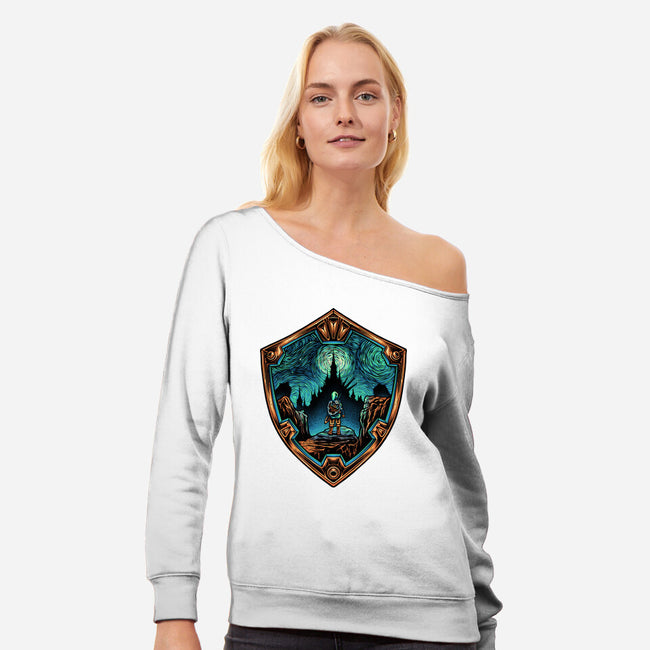 Destiny In The Horizon-Womens-Off Shoulder-Sweatshirt-glitchygorilla