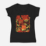 Evil Books-Womens-V-Neck-Tee-Sketchdemao