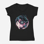 Glowing Light In The Night-Womens-V-Neck-Tee-glitchygorilla