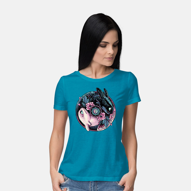 Glowing Light In The Night-Womens-Basic-Tee-glitchygorilla