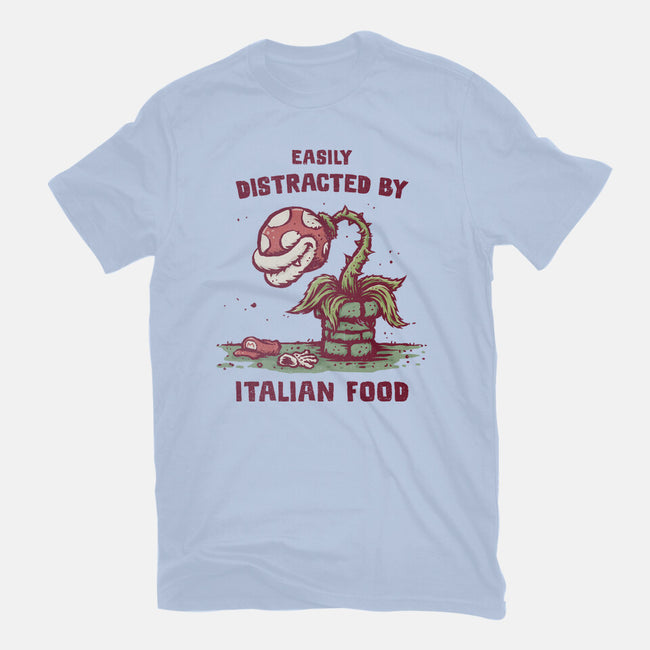 Easily Distracted By Italian Food-Womens-Basic-Tee-kg07