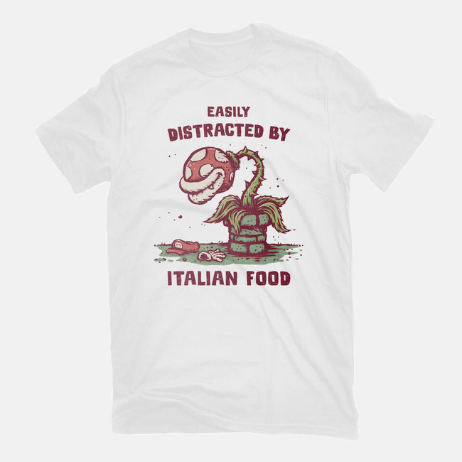 Easily Distracted By Italian Food-Womens-Basic-Tee-kg07
