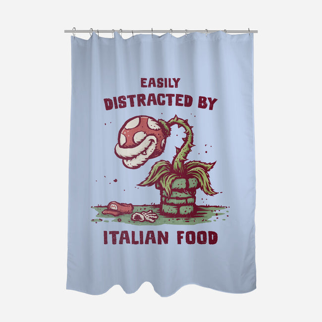 Easily Distracted By Italian Food-None-Polyester-Shower Curtain-kg07