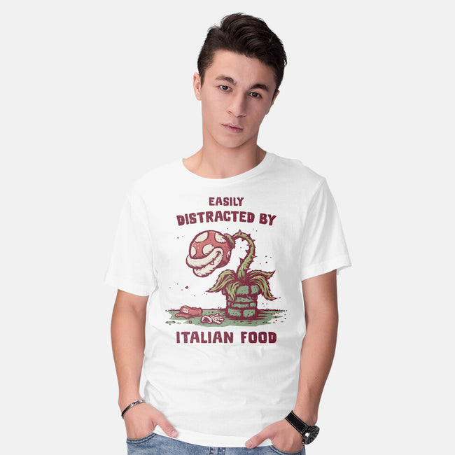 Easily Distracted By Italian Food-Mens-Basic-Tee-kg07