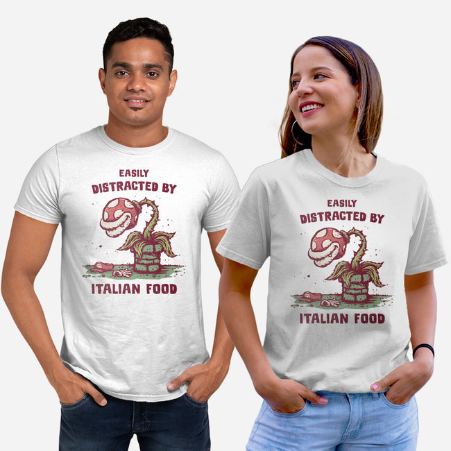 Easily Distracted By Italian Food-Unisex-Basic-Tee-kg07