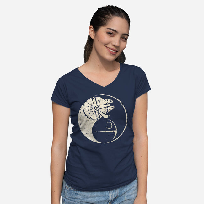 Balancing The Force-Womens-V-Neck-Tee-kg07