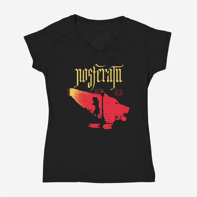 Nosferatu Exorcism-Womens-V-Neck-Tee-rocketman_art