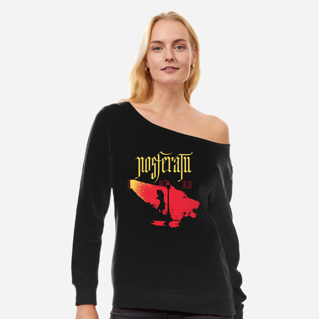 Nosferatu Exorcism-Womens-Off Shoulder-Sweatshirt-rocketman_art