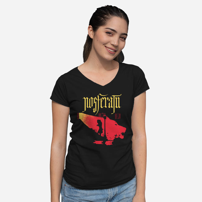 Nosferatu Exorcism-Womens-V-Neck-Tee-rocketman_art