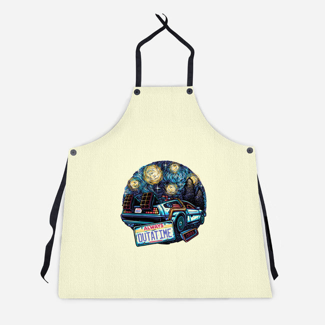 Always Outatime-Unisex-Kitchen-Apron-glitchygorilla