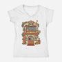 Owl Cafe-Womens-V-Neck-Tee-vp021