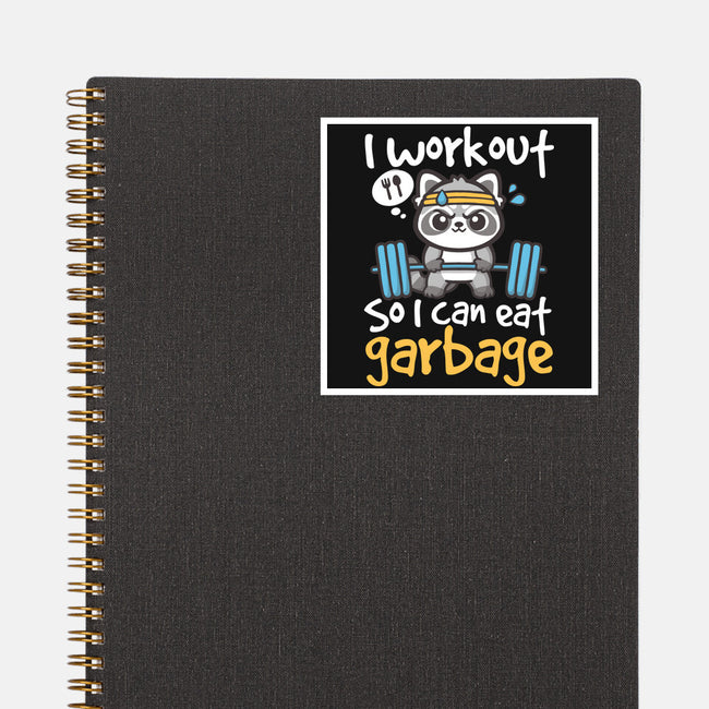 Raccoon Workout-None-Glossy-Sticker-NemiMakeit