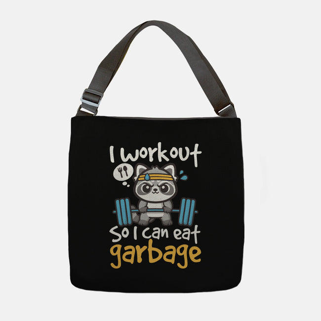 Raccoon Workout-None-Adjustable Tote-Bag-NemiMakeit