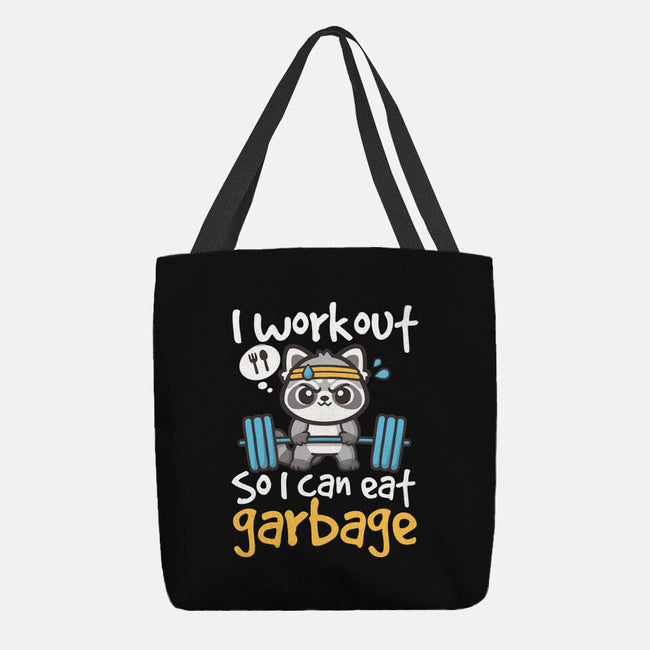 Raccoon Workout-None-Basic Tote-Bag-NemiMakeit