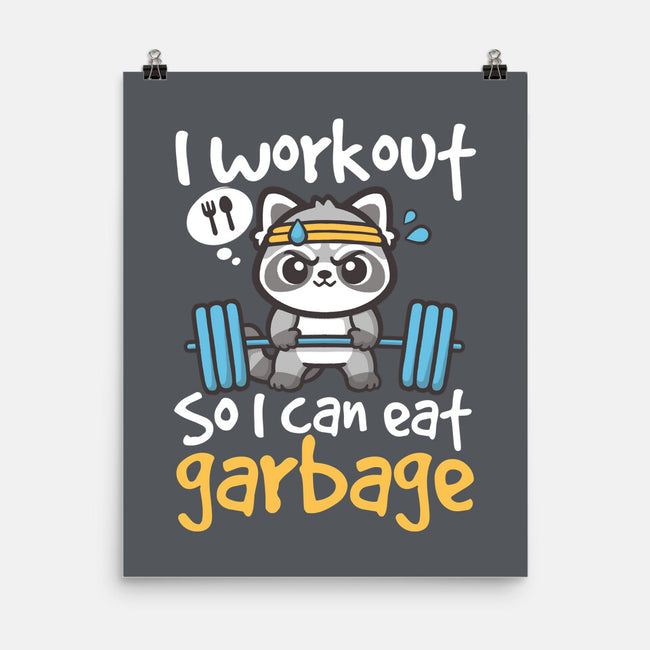 Raccoon Workout-None-Matte-Poster-NemiMakeit