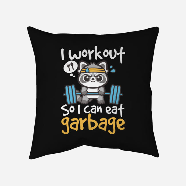 Raccoon Workout-None-Removable Cover w Insert-Throw Pillow-NemiMakeit