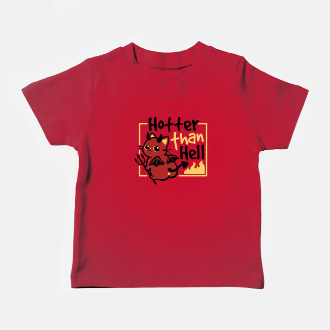 Cat Hotter Than Hell-Baby-Basic-Tee-NemiMakeit